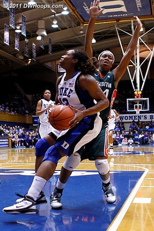 Karima Christmas comes to a stop in the paint as Sylvia Bullock gives the universal signal for 