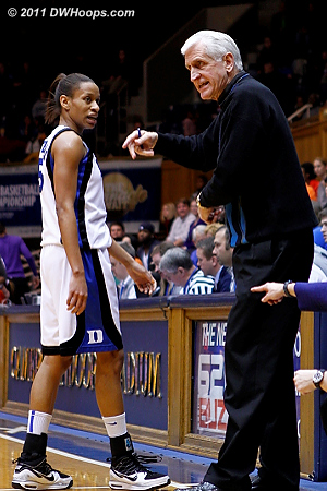 Al Brown has some words for the refs after Johnson picked up her third, after the time out she got her fourth as well.  - Duke Tags: Al Brown 