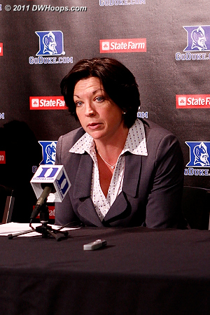 A disappointed Katie Meier in the interview room: 