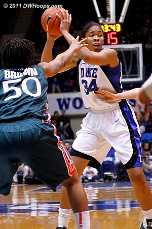 Krystal Thomas at the top of the key, it would be another Blue Devil turnover.  - Duke Tags: #34 Krystal Thomas 