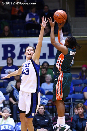 Riquna Williams got way too many open looks, she was 4-9 from long range in the first half alone, scoring 27 on the night.  - Duke Tags: #43 Allison Vernerey 