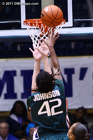 A rare open look for Shenise Johnson put Miami back in front.  