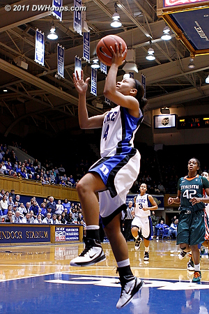 Chloe Wells finishes in transition during the 9-0 run.  - Duke Tags: #4 Chloe Wells 