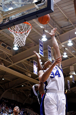 Krystal Thomas hits a tough layup and Duke again leads by double digits  - Duke Tags: #34 Krystal Thomas 