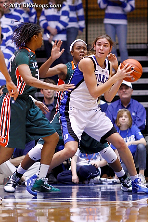 Allison gets the ball in the paint  - Duke Tags: #43 Allison Vernerey 
