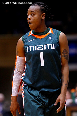 Hard to believe the body language of Riquna Williams who had 19 of Miami's 32 first half points - this wasn't a time out, the ball was in play.  