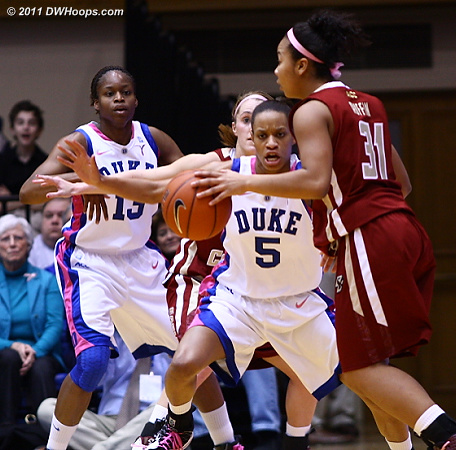 Good D from Jasmine Thomas who tied her season low of four points today  - Duke Tags: #5 Jasmine Thomas 
