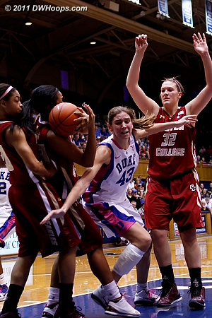 Korina Chapman keeps Allison Vernerey from getting an offensive board  