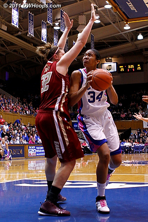 Krystal Thomas takes it right back at Murphy  - Duke Tags: #34 Krystal Thomas 