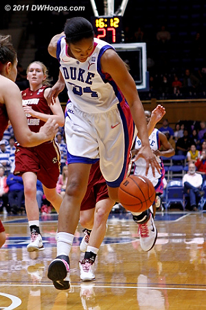 The sequence ended with a turnover  - Duke Tags: #34 Krystal Thomas 