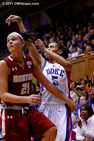 Jasmine Thomas continued her offensive frustration, after just four first half points she was shut out in the second.  - Duke Tags: #5 Jasmine Thomas 