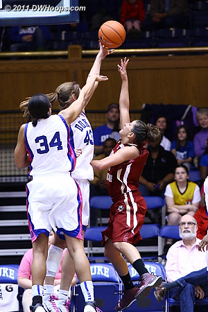 Thoman tried to go inside next time but was rejected by Vernerey  - Duke Tags: #43 Allison Vernerey 