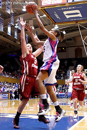 Jas scores over Stef Murphy for Duke's first lead  - Duke Tags: #5 Jasmine Thomas 