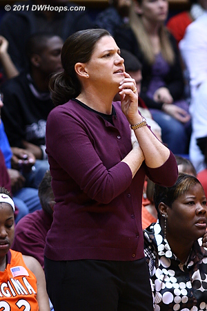 Coach Dunkenberger appears perplexed, perhaps by her team's lack of competitiveness