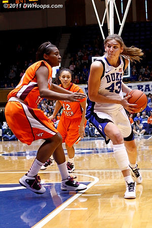 Vernerey had two turnovers and a missed layup in the first two minutes  - Duke Tags: #43 Allison Vernerey 