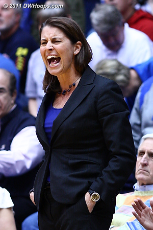 YES! Says Coach P after a Jasmine Thomas trey