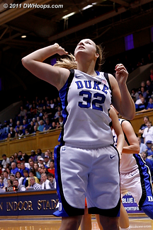 Liston watches her layup fall  - Duke Tags: #32 Tricia Liston 