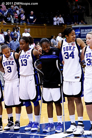 Dear Old Duke, with Chelsea on crutches  - Duke Tags: #12 Chelsea Gray 