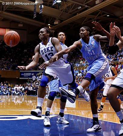 Karima loses the ball in the paint  - Duke Tags: #13 Karima Christmas 