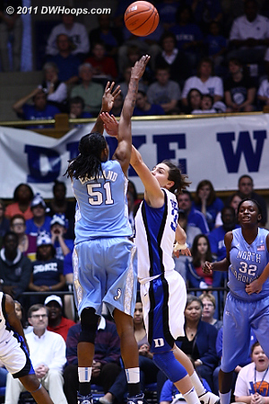 Another Peters hand in Breland's face, another miss  - Duke Tags: #33 Haley Peters 