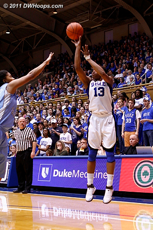 Karima hit from the corner, cutting the Heels lead to two.  - Duke Tags: #13 Karima Christmas 