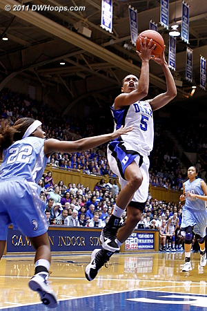 Jasmine Thomas tied the game at 17, and one!  - Duke Tags: #5 Jasmine Thomas 