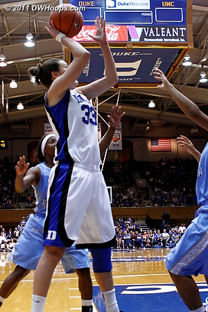 Peters did not give up - she scored on this better look for a 44-40 Duke advantage  - Duke Tags: #33 Haley Peters 