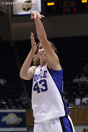 Vernerey follows through and her free throw goes down.  - Duke Tags: #43 Allison Vernerey 