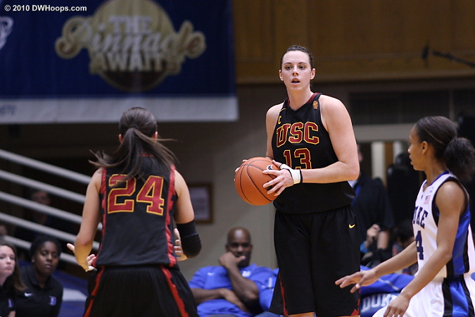 Kari Laplante appears to realize that USC's sets just aren't working.  