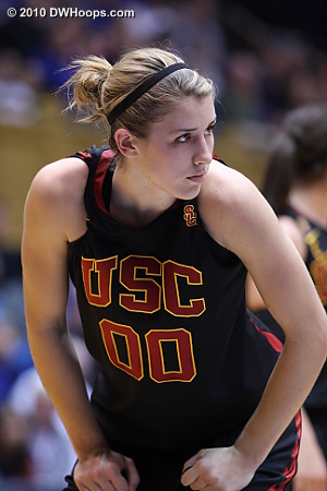 USC's Christina Marinacci awaits a Duke free throw  