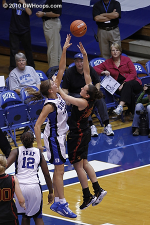 Allison Vernerey was active on defense though Gemelos scored over her here.  - Duke Tags: #43 Allison Vernerey 