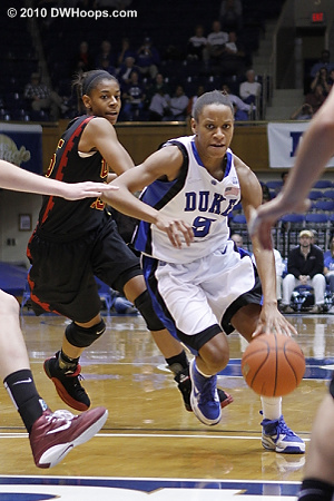 The intensity of Jasmine Thomas  - Duke Tags: #5 Jasmine Thomas 