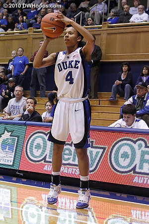 Chloe Wells drained this early three for Duke's first lead  - Duke Tags: #4 Chloe Wells 