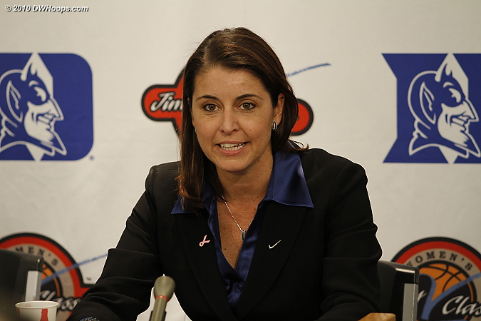 Coach P in the Media Room with Duke's first victory over Texas A&M in four tries.
