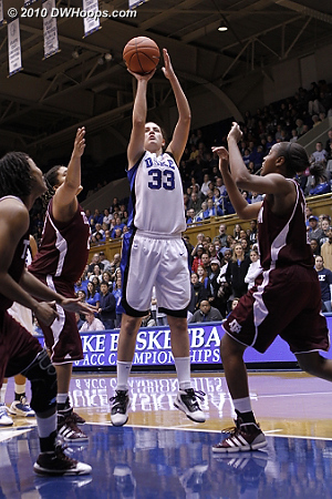 Haley Peters hit a short jumper that (for the time being) kept A&M from going up by double digits  - Duke Tags: #33 Haley Peters 
