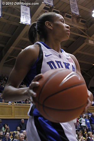 Jasmine Thomas inbounds inches from my lens  - Duke Tags: #5 Jasmine Thomas 