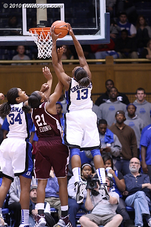 Another defensive board for Christmas whose 11 rebounds matched her 11 points.  - Duke Tags: #13 Karima Christmas 
