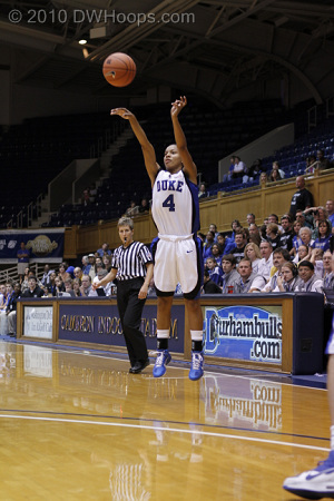 Freshman Chloe Wells launches a shot from behind the arc.