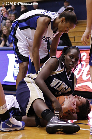 Peters at the bottom of one of many tieups  - Duke Tags: #33 Haley Peters 