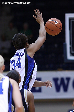 Krystal Thomas controls the opening tip  