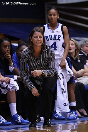 Coach Joanne P. McCallie on the Duke bench