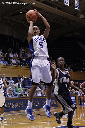 Jas with the pullup jumper  - Duke Tags: #5 Jasmine Thomas 