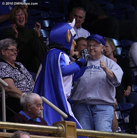 Fun times in the upper deck  - Duke Tags: Fans, Duke Blue Devil Mascot 