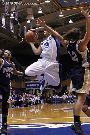 Shay elevates to the goal  - Duke Tags: #3 Shay Selby 