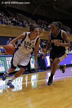 A very active Haley Peters tried to be everywhere  - Duke Tags: #33 Haley Peters 
