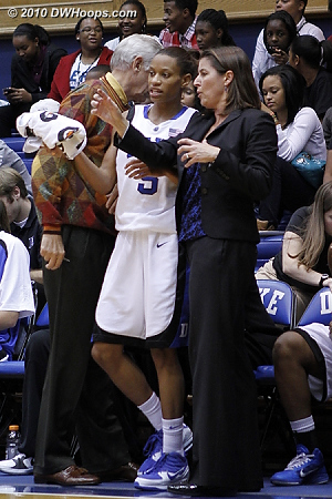 Coach P with some wisdom for her senior All-American