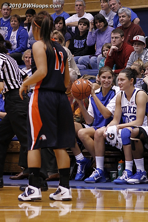 Allison wasn't in the game in the second half but got the ball anyway!  - Duke Tags: #43 Allison Vernerey 