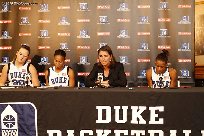 Liston, Wells, Coach P, and J.Thomas joined us in the media room.  - Duke Tags: #4 Chloe Wells, #5 Jasmine Thomas, #32 Tricia Liston, Joanne P. McCallie 