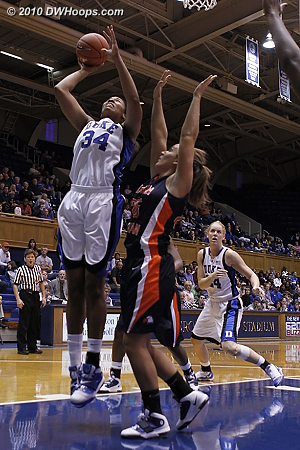 Krystal scores again in the paint  - Duke Tags: #34 Krystal Thomas 