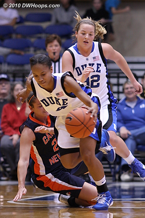 One of Wells' seven first half steals  - Duke Tags: #4 Chloe Wells, #32 Tricia Liston 